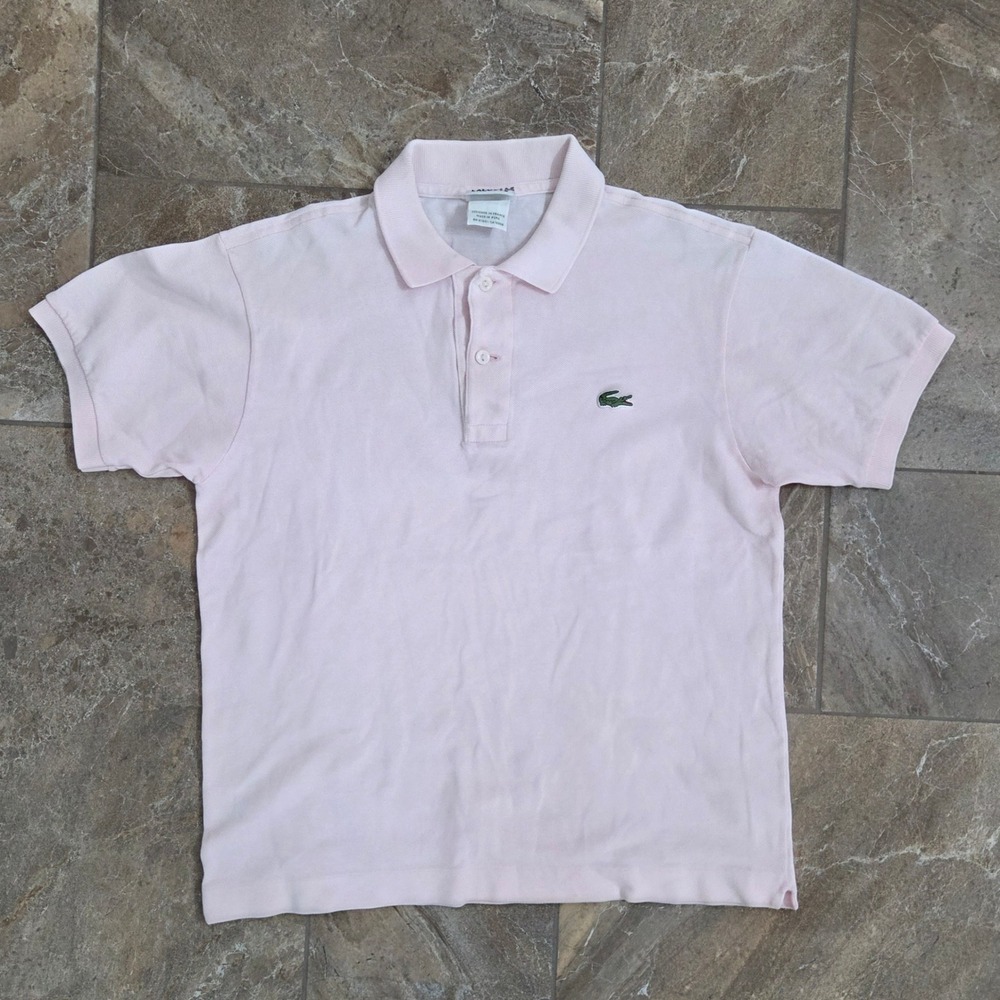 Lacoste Kids Pink Polo Shirt Size 3 Designed in‎ France Made in Peru